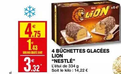 4 Bûchettes Glacées Lion "nestlé"