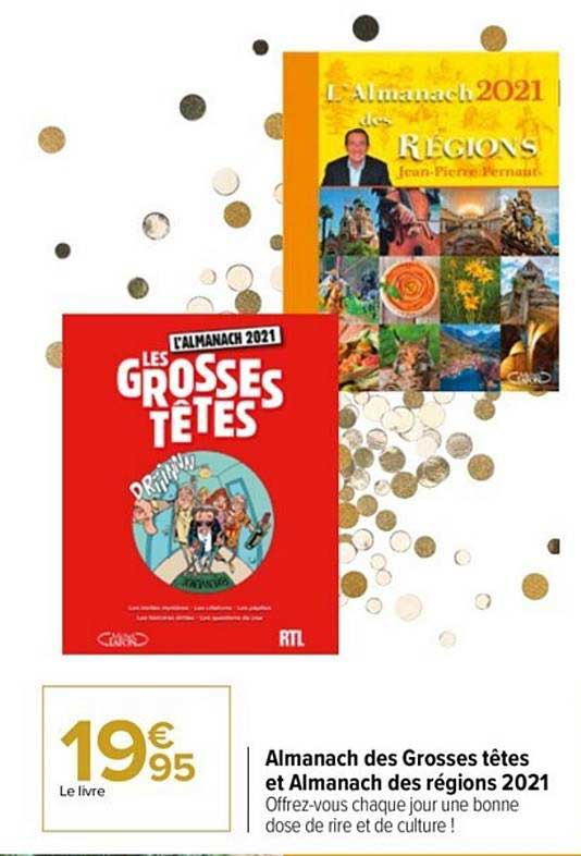 almanach des grosses têtes et almanach des régions 2021