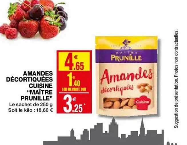 amandes décortiquées cuisine "maître prunille"