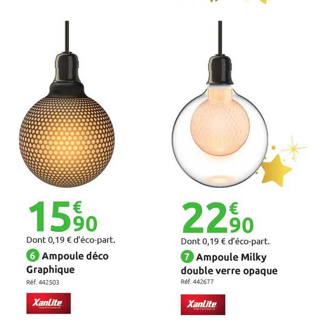 ampoule déco graphique ampoule milky double verre opaque