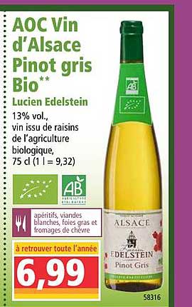 aoc vin d'alsace pinot gris bio lucien edelstein