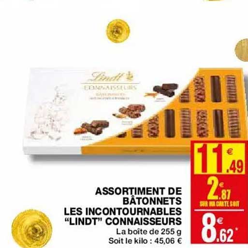 Assortiment De Bâtonnets Les Incontournables "lindt" Connaisseurs