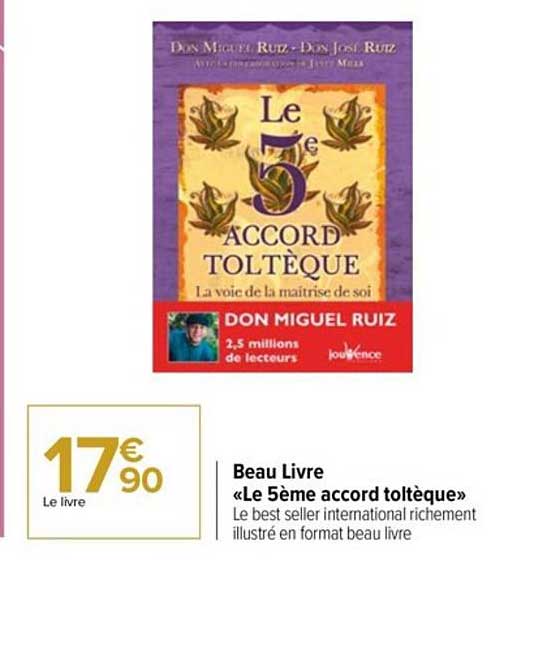 beau livre «le 5ème accord toltèque»