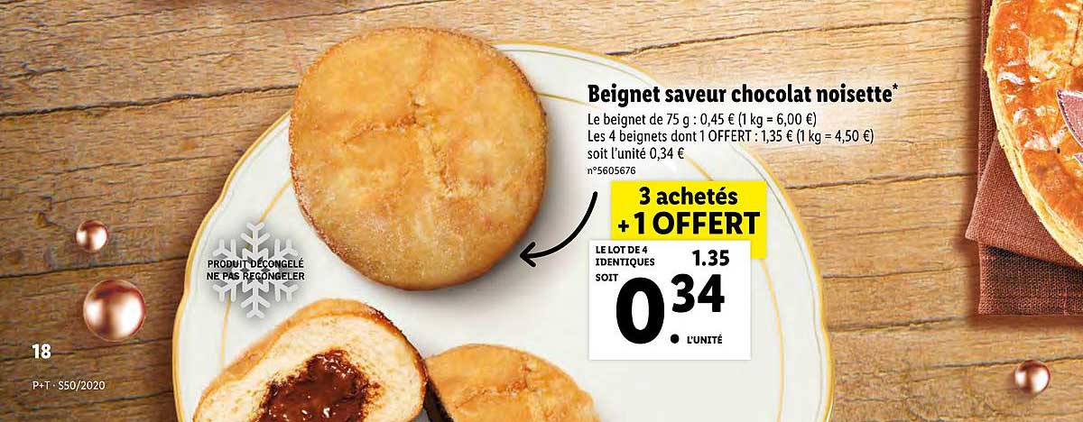 Beignet Saveur Chocolat Noisette 3 Achetés + 1 Offert