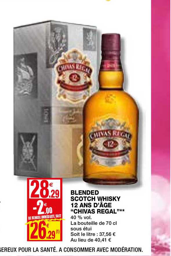 blended scotch whisky 12 ans d'âge "chivas regal"