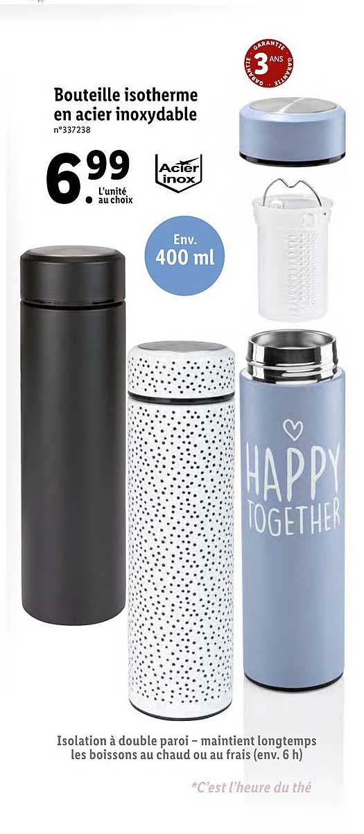 bouteille isotherme en acier inoxydable