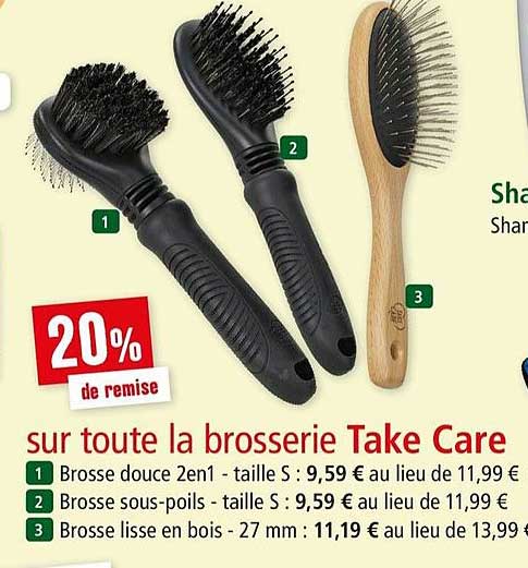 brosse douce 2en1, brosse sous-poils, brosse lisse en bois