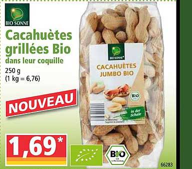cacahuètes grillées bio dans leur coquille bio sonne