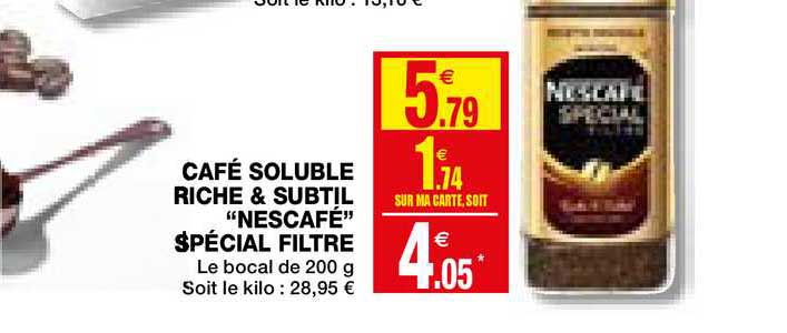 Café Soluble Riche & Subtil "nescafé" Spécial Filtre