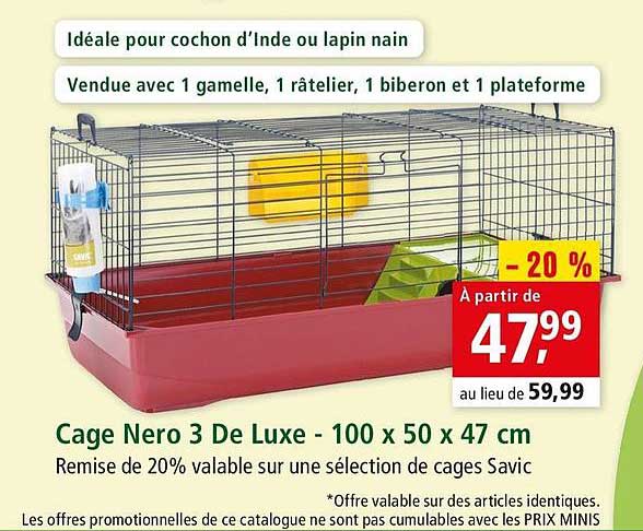 cage nero 3 de luxe - 100 x 50 x 47 cm