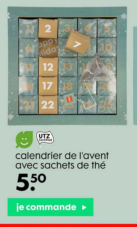calendrier de l'avent avec sachets de thé