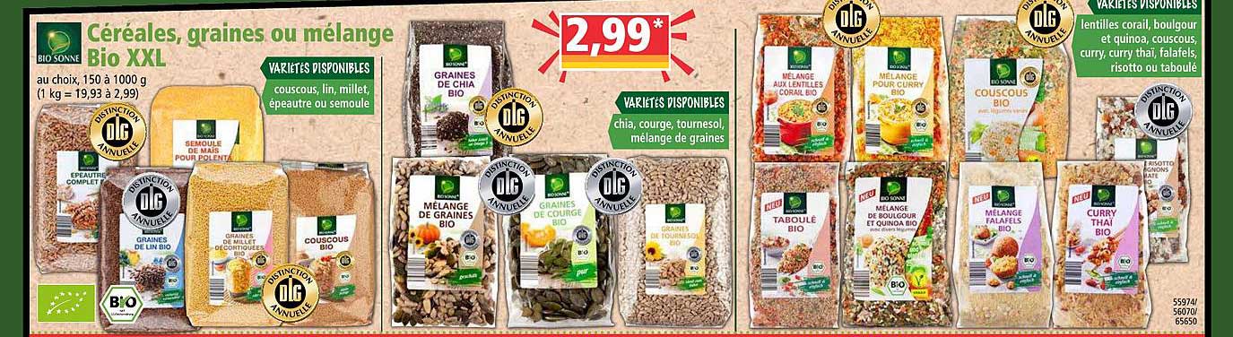Céréales, Graines Ou Mélange Bio Xxl Bio Sonne