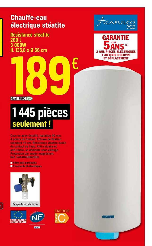 chauffe eau électrique stéatite