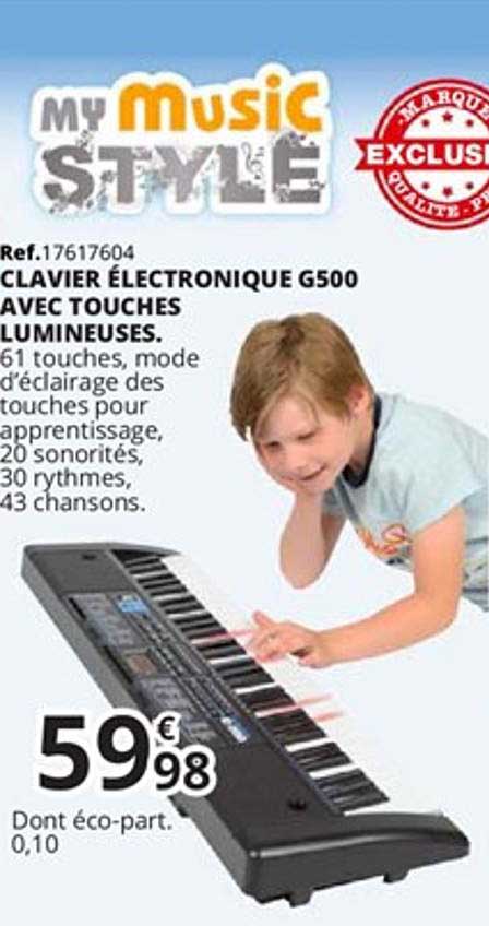 Clavier électronique G500 Avec Touches Lumineuses