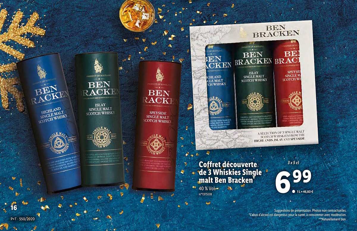 coffret découverte de 3 whiskies single malt ben bracken