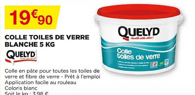 Colle Toiles De Verre Blanche 5 Kg Quelyd