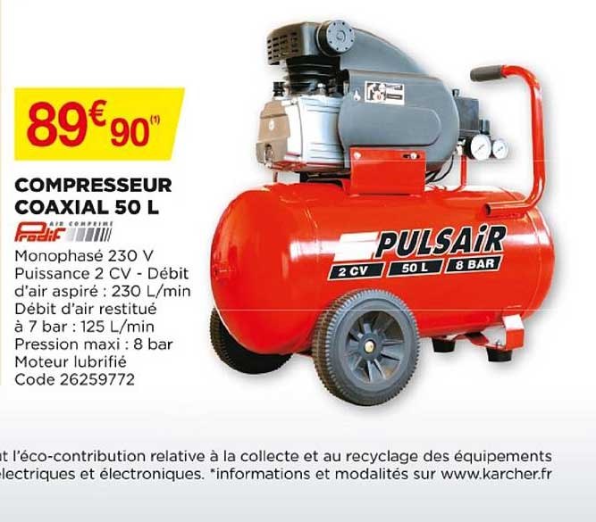 compresseur coaxial 50 l