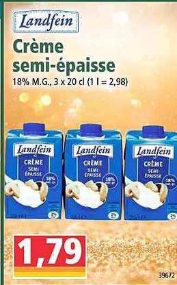 crème semi épaisse landfein