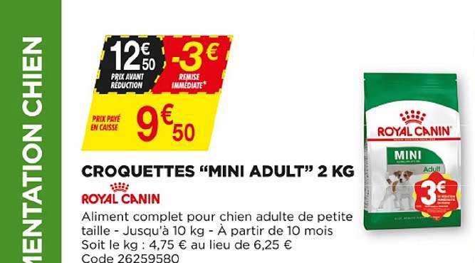 croquettes "mini adult" 2 kg royal canin