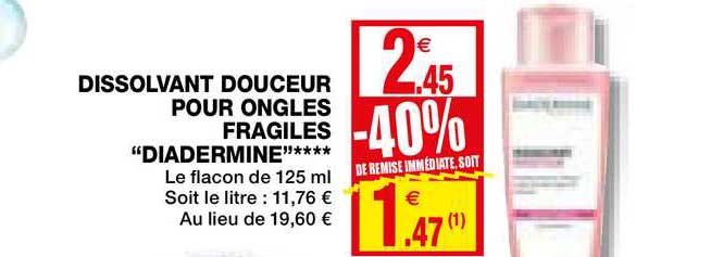 dissolvant douceur pour ongles fragiles "diadermine"