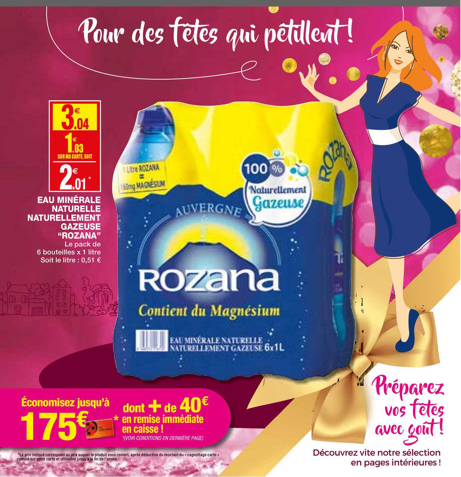 eau minérale naturelle naturellement gazeuse "rozana"