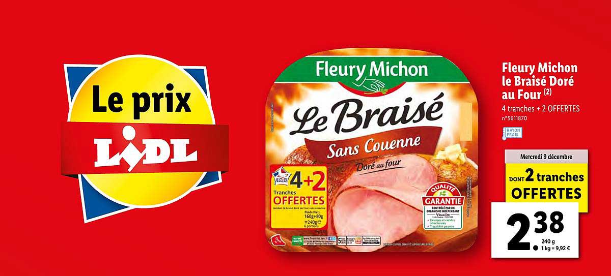 fleury michon le braisé doré au four