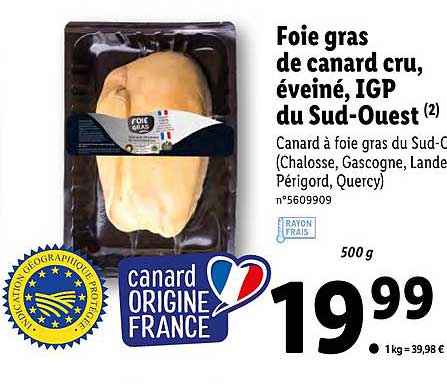 foie gras de canard cru éveiné igp du sud ouest