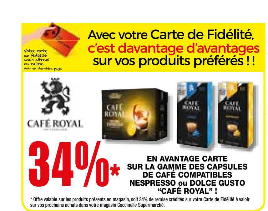 gamme des capsules de café compatibles nespresso ou dolce gusto "café royal" !