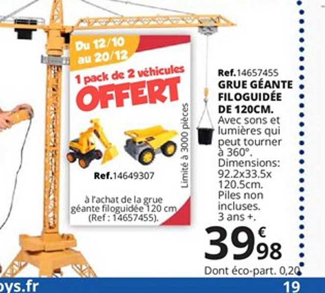 grue géante filoguidée de 120cm