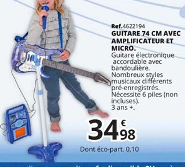 Guitare 74 Cm Avec Amplificateur Et Micro