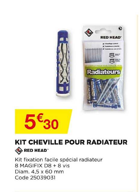 kit cheville pour radiateur red head