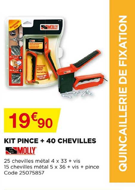 kit pince +40 chevilles molly