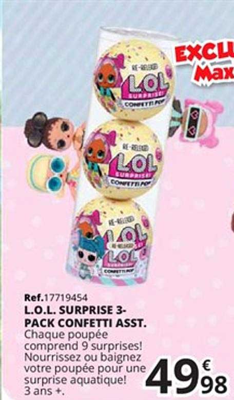 l.o.l. surprise 3-pack confetti asst.