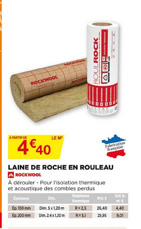 laine de roche en rouleau rockwool