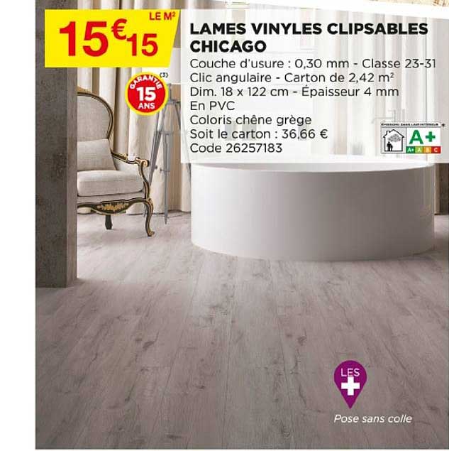 lames vinyles clipsables chicago