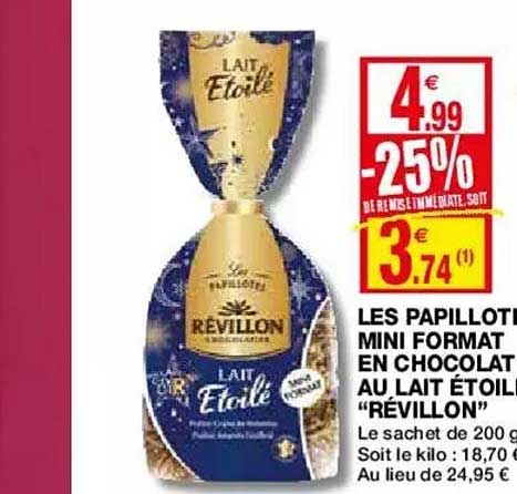 les papillotes mini format en chocolat au lait étoilé "révillon"