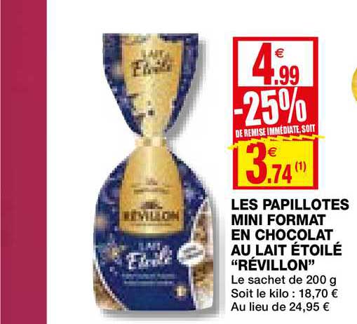 les papillotes mini format en chocolat au lait étoilé "révillon"