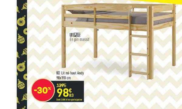 lit mi-haut andy 90 x 190 cm