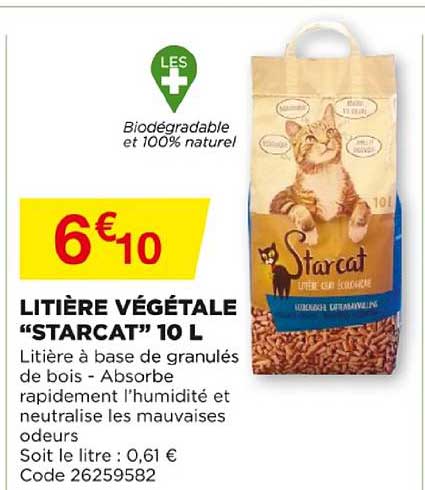 Litière Végétale "starcat" 10 L