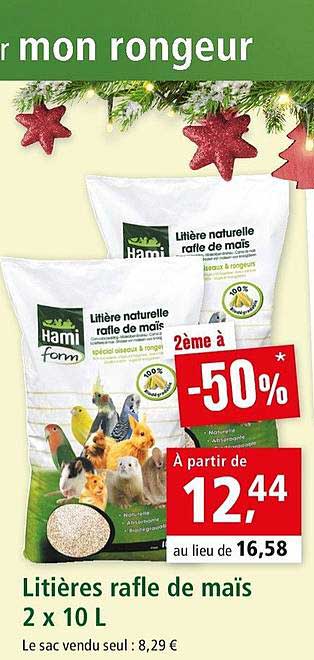 litières rafle de maïs 2 x 10 l