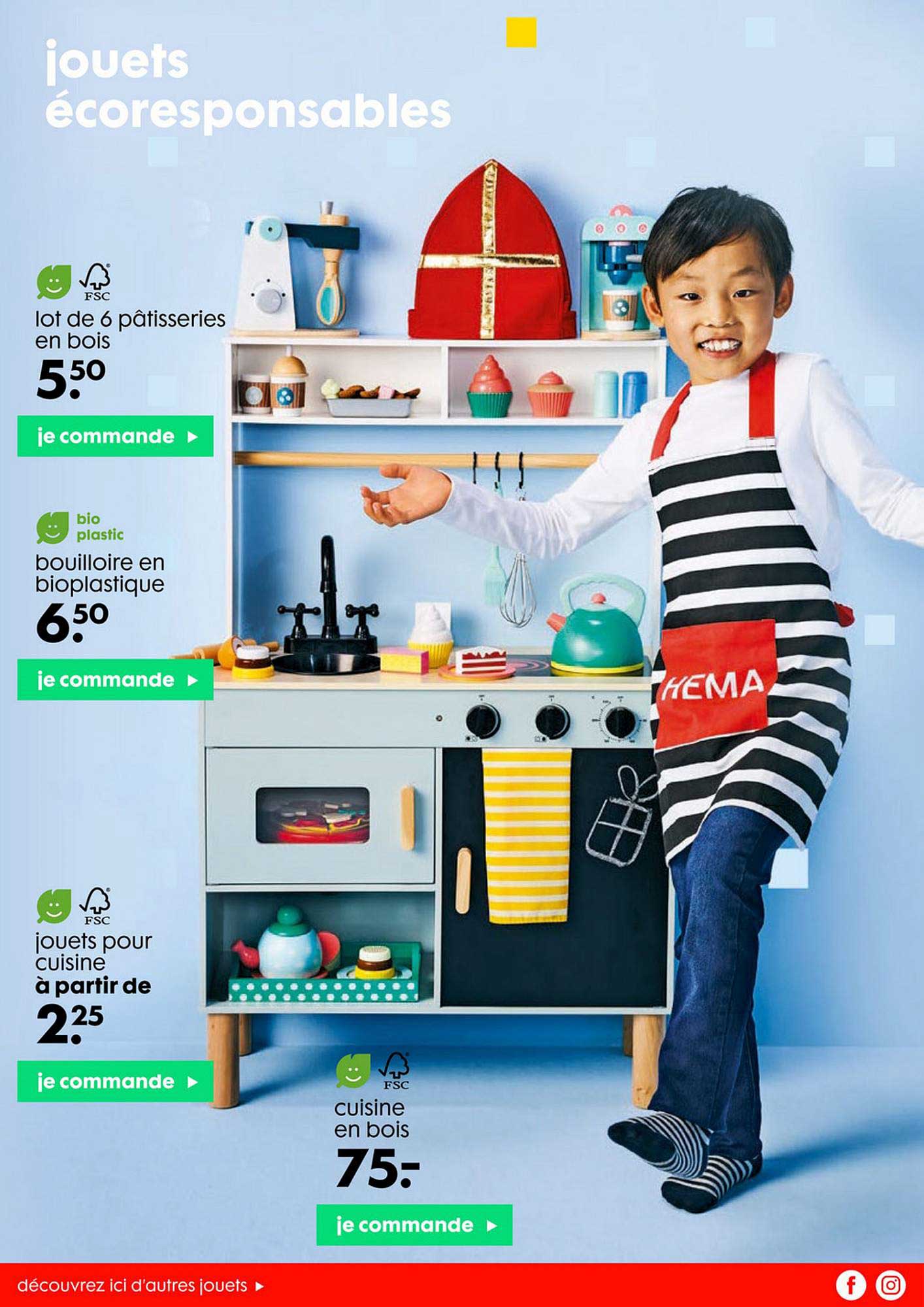 lot de 6 pâtisseries en bois, bouilloire en bioplastique, jouets pour cuisine , cuisine en bois