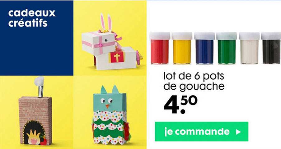 lot de 6 pots de gouache