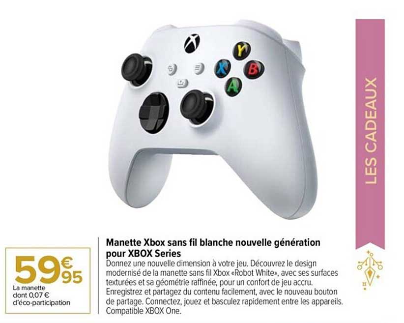 manette xbox sans fil blanche nouvelle génération pour xbox series