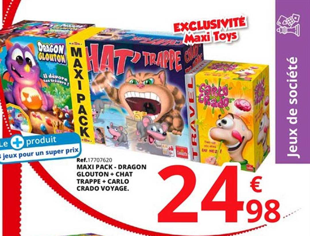 maxi pack - dragon glouton + chat trappe + carlo crado voyage