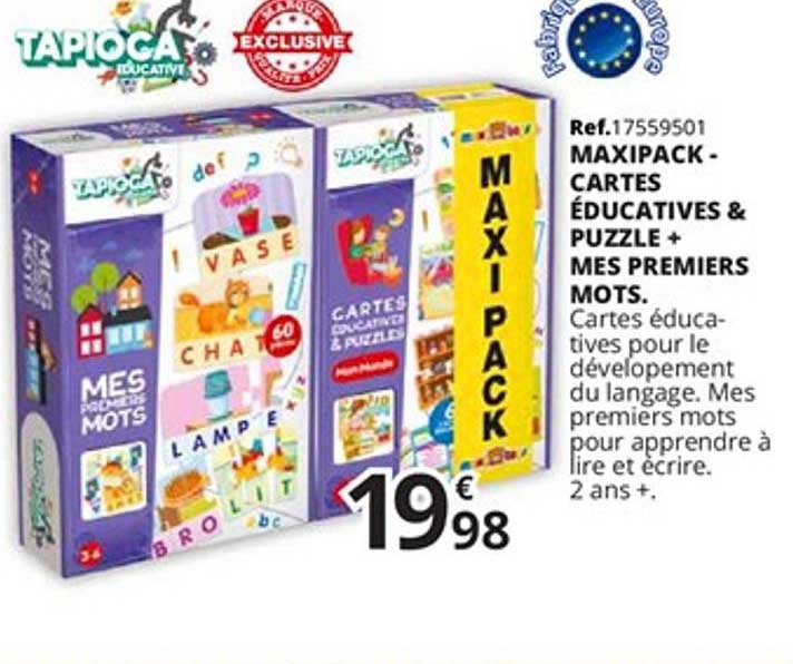 maxipack - cartes éducatives & puzzle + mes premiers mots
