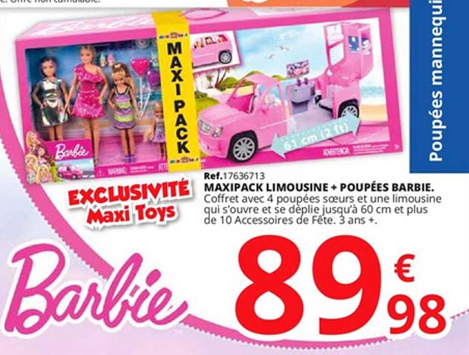 maxipack limousine + poupées barbie