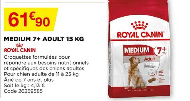 medium 7+ adult 15 kg royal canin