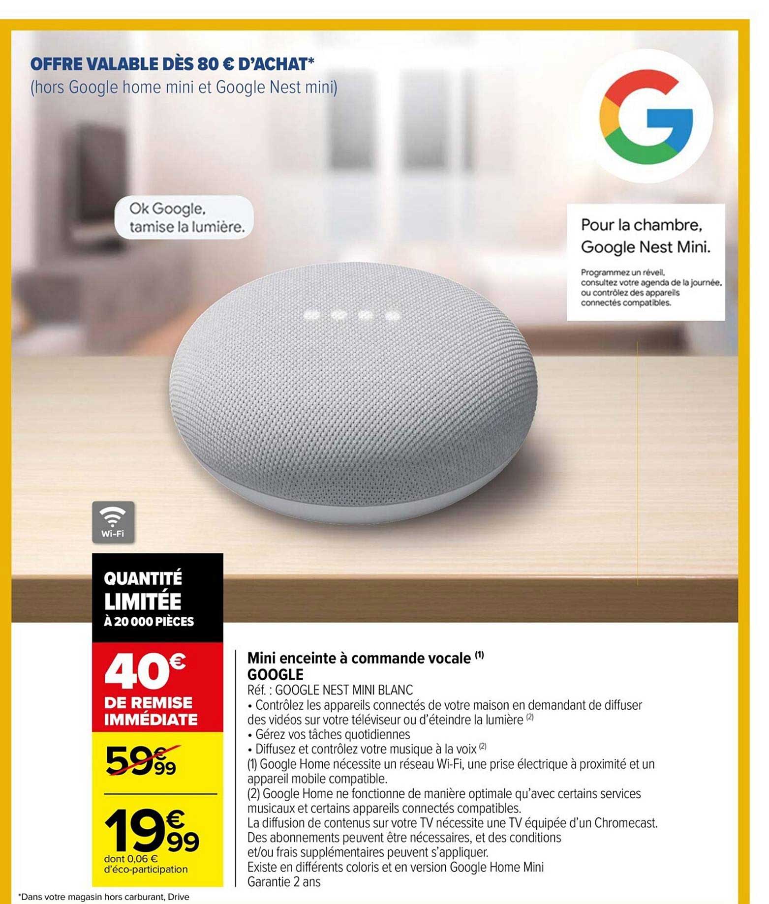 mini enceinte à commande vocale google