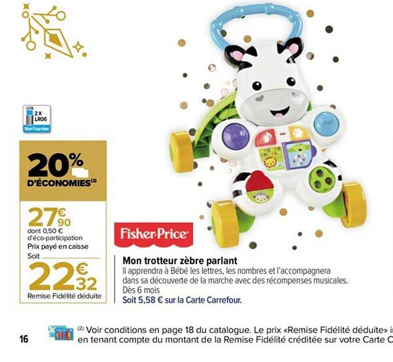 mon trotteur zèbre parlant fisher price