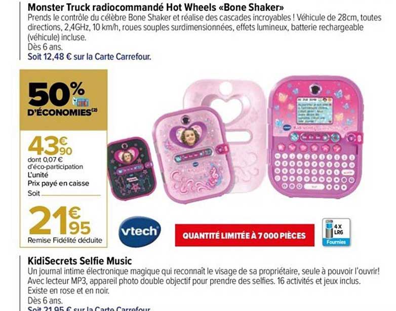 monster truck radiocommandé hot wheels «bone shaker»